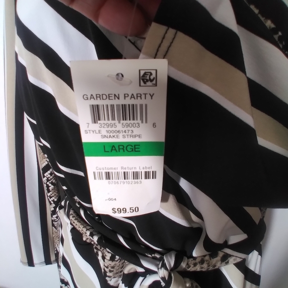 I.N.C Snake Print Stripe V Neck Midi Dress - Picture 4 of 8